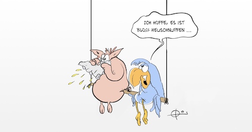 Cartoon: Heuschnupfen2 (medium) by Marcus Gottfried tagged g4eah1n1,g4,schweinegrippe,influenza,pandemie,influenzavirus,heuschnupfen,vogelgrippe,g4eah1n1,g4,schweinegrippe,influenza,pandemie,influenzavirus,heuschnupfen,vogelgrippe