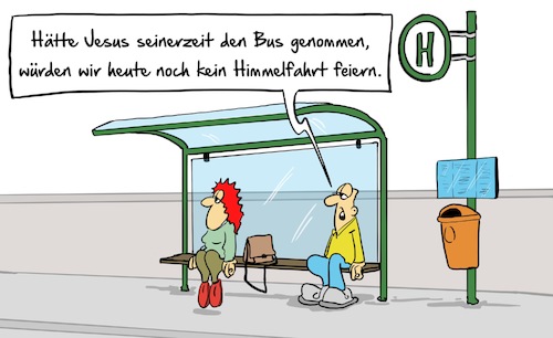 Cartoon: Himmelfahrt (medium) by Marcus Gottfried tagged himmelfahrt,feiertag,bus,wartezeit,warterhaus,haltestelle,nahverkehr,öffentlich,bahn,zug,eisenbahn,dauer,verspätung,jesus,freude,marcus,gottfried,cartoon,karikatur,himmelfahrt,feiertag,bus,wartezeit,warterhaus,haltestelle,nahverkehr,öffentlich,bahn,zug,eisenbahn,dauer,verspätung,jesus,freude,marcus,gottfried,cartoon,karikatur