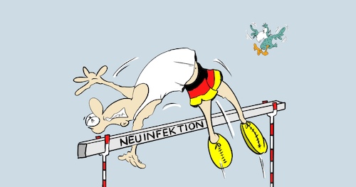 Cartoon: Hochsprung (medium) by Marcus Gottfried tagged infektionszahl,neuinfektion,corona,covid,hochsprung,infektionszahl,neuinfektion,corona,covid,hochsprung