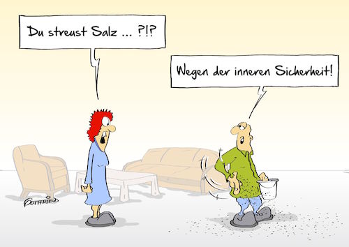 Cartoon: innere Sicherheit (medium) by Marcus Gottfried tagged innenpolitik,innere,sicherheit,berlin,anschlag,terror,terrorabwehr,verbesserung,streusalz,salz,blitzeis,eis,schnee,winter,innen,außen,freude,marcus,gottfried,cartoon,karikatur,innenpolitik,innere,sicherheit,berlin,anschlag,terror,terrorabwehr,verbesserung,streusalz,salz,blitzeis,eis,schnee,winter,innen,außen,freude,marcus,gottfried,cartoon,karikatur