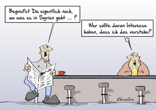 Cartoon: Interesse an Syrien (medium) by Marcus Gottfried tagged syrien,nachrichten,kenntnis,information,desinformation,dumm,verstehen,verständnis,interesse,glaube,marcus,gottfried,cartoon,karikatur,syrien,nachrichten,kenntnis,information,desinformation,dumm,verstehen,verständnis,interesse,glaube,marcus,gottfried,cartoon,karikatur