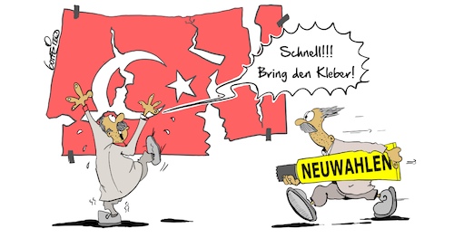 Cartoon: Kleber (medium) by Marcus Gottfried tagged türkei,erdogan,wählen,neuwahlen,termin,vorgezogen,zerfall,panik,sultan,regierung,marcus,gottfried,cartoon,karikatur,türkei,erdogan,wählen,neuwahlen,termin,vorgezogen,zerfall,panik,sultan,regierung,marcus,gottfried,cartoon,karikatur