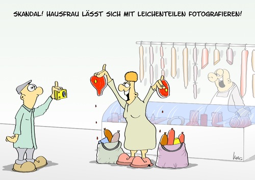 Cartoon: Leichenteile (medium) by Marcus Gottfried tagged stolz,pose,hausfrau,fleischer,metzgerei,soldat,beweis,bild,leichen,krieg,foto,afghanistan,leichenteil,leichenteil,afghanistan,foto,krieg,leichen,bild,beweis,soldat,metzgerei,fleischer,hausfrau,pose,stolz