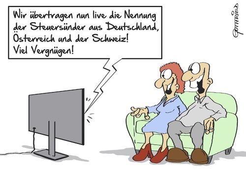 Cartoon: Liveübertragung (medium) by Marcus Gottfried tagged live,übertragung,tv,fernseher,sendung,steuer,steuersünder,schweiz,finanzamt,paar,couch,unterhaltung,pranger,internet,online,deutschland,österreich,vorfreude,live,übertragung,tv,fernseher,sendung,steuer,steuersünder,schweiz,finanzamt,paar,couch,unterhaltung,pranger,internet,online,deutschland,österreich,vorfreude