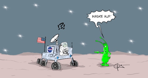 Cartoon: Marsmaske (medium) by Marcus Gottfried tagged mars,raumfahrt,weltall,nasa,usa,china,planet,corona,maske,lockdown,raumsonde,grüne,männchen,mars,raumfahrt,weltall,nasa,usa,china,planet,corona,maske,lockdown,raumsonde,grüne,männchen