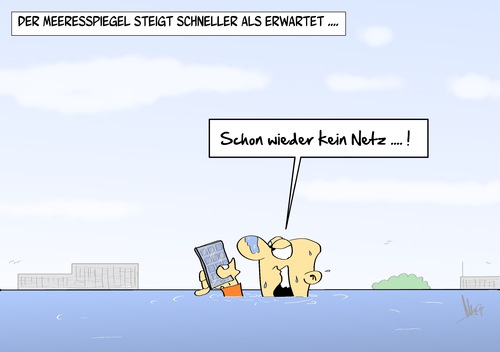 Cartoon: Meeresspiegel (medium) by Marcus Gottfried tagged klima,klimaerwärmung,hochwasser,forschung,wetter,umwelt,umweltzerstörung,ozon,ozonloch,marcus,gottfried,cartoon,karikatur,wasser,flut,netz,telefon,handy,kommunikation,daten,klimaprognose,wasserstand,meer,meeresspiegel,überflutung,deich,klima,klimaerwärmung,hochwasser,forschung,wetter,umwelt,umweltzerstörung,ozon,ozonloch,marcus,gottfried,cartoon,karikatur,wasser,flut,netz,telefon,handy,kommunikation,daten,klimaprognose,wasserstand,meer,meeresspiegel,überflutung,deich,smartphone,klimawandel