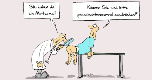 Cartoon: Muttermal (medium) by Marcus Gottfried tagged geschlechterneutral,muttermal,nationalhymne,lied,mann,frau,unisex,gender,genderfrage,marcus,gottfried,cartoon,karikatur,geschlechterneutral,muttermal,nationalhymne,lied,mann,frau,unisex,gender,genderfrage,marcus,gottfried,cartoon,karikatur