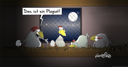 Cartoon: Osterplagiat (medium) by Marcus Gottfried tagged urheberrecht,urheberrechtreform,ostern,plagiat,feiertag,ei,huhn,stall,urheberrecht,urheberrechtreform,ostern,plagiat,feiertag,ei,huhn,stall