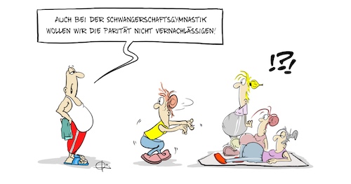 Cartoon: Parität (medium) by Marcus Gottfried tagged paritaet,parität,gleich,frauenquote,aufteilung,gerecht,mann,frau,schwangerschaft,paritaet,parität,gleich,frauenquote,aufteilung,gerecht,mann,frau,schwangerschaft