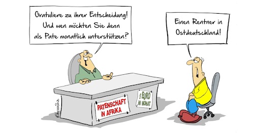 Cartoon: Pate (medium) by Marcus Gottfried tagged patenschaft,altersrmut,rentner,armut,unterstützung,freunde,marcus,gottfried,cartoon,karikatur,patenschaft,altersrmut,rentner,armut,unterstützung,freunde,marcus,gottfried,cartoon,karikatur