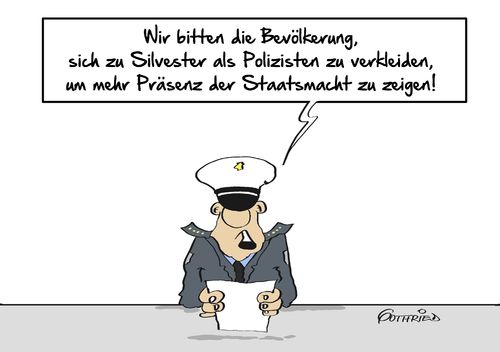 Cartoon: Präsenz zeigen (medium) by Marcus Gottfried tagged vorbereitungen,präsenz,zeigen,köln,silvester,sylvestern,bahnhof,sexuelle,belästigung,bahnhofsvorplatz,marokko,flüchtlinge,ausländer,feier,jahreswechsel,staatsmacht,polizei,eingreifen,beamten,polizeibeamten,verkleidung,anzug,uniform,vorfreude,marcus,gottfried,cartoon,karikatur,vorbereitungen,präsenz,zeigen,köln,silvester,sylvestern,bahnhof,sexuelle,belästigung,bahnhofsvorplatz,marokko,flüchtlinge,ausländer,feier,jahreswechsel,staatsmacht,polizei,eingreifen,beamten,polizeibeamten,verkleidung,anzug,uniform,vorfreude,marcus,gottfried,cartoon,karikatur