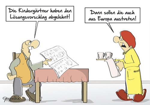 Cartoon: raus aus Europa (medium) by Marcus Gottfried tagged eu,europa,troika,griechenland,tsipras,regierung,iwf,schulden,schuldenschnitt,kindergarten,kindergärtner,streik,lohn,entgelt,verdienst,verdi,gewerkschaft,eltern,lösung,vorschlag,vermittlung,kinder,freude,spielen,marcus,gottfried,cartoon,karikatur,eu,europa,troika,griechenland,tsipras,regierung,iwf,schulden,schuldenschnitt,kindergarten,kindergärtner,streik,lohn,entgelt,verdienst,verdi,gewerkschaft,eltern,lösung,vorschlag,vermittlung,kinder,freude,spielen,marcus,gottfried,cartoon,karikatur