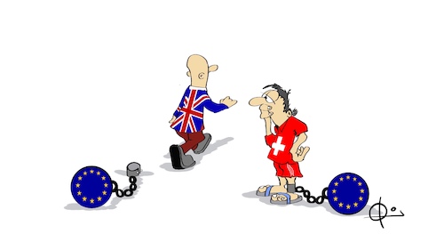 Cartoon: Schwexit (medium) by Marcus Gottfried tagged schweiz,brexit,schwexit,europa,austritt,eu,schweiz,brexit,schwexit,europa,austritt,eu