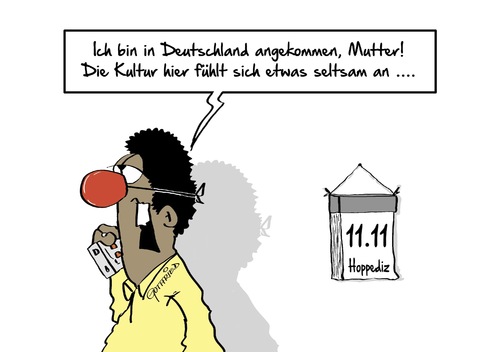 Cartoon: seltsame Kultur (medium) by Marcus Gottfried tagged flüchtling,flucht,asyl,asylbewerber,syrien,afrika,lampedusa,balkan,route,balkanroute,karneval,fasching,hoppediz,erwachen,fastnacht,kultur,grenze,grenzbeamte,fohlen,nase,rot,clownnase,köln,feiern,stimmung,flüchtling,flucht,asyl,asylbewerber,syrien,afrika,lampedusa,balkan,route,balkanroute,karneval,fasching,hoppediz,erwachen,fastnacht,kultur,grenze,grenzbeamte,fohlen,nase,rot,clownnase,köln,feiern,stimmung