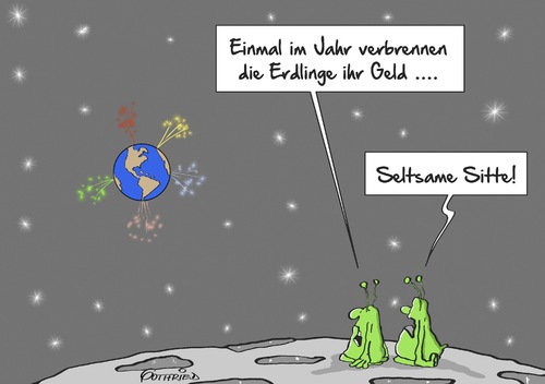 Cartoon: seltsame Sitte (medium) by Marcus Gottfried tagged seltsam,sitte,brauch,usus,gewöhnlich,jahreswechsel,sylvester,silvester,jahresende,feuerwerk,knaller,preis,kosten,brennen,verbrennen,rakete,feier,prost,staunen,sterne,außerirdische,mars,grüne,männchen,freude,spaß,marcus,gottfried,cartoon,karikatur,seltsam,sitte,brauch,usus,gewöhnlich,jahreswechsel,sylvester,silvester,jahresende,feuerwerk,knaller,preis,kosten,brennen,verbrennen,rakete,feier,prost,staunen,sterne,außerirdische,mars,grüne,männchen,freude,spaß,marcus,gottfried,cartoon,karikatur