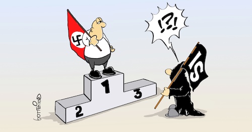 Cartoon: Siegertreppe (medium) by Marcus Gottfried tagged sieger,treppchen,is,isis,simao,terror,rechts,nazi,gewinner,vorsprung,anschlag,sieger,treppchen,is,isis,simao,terror,rechts,nazi,gewinner,vorsprung,anschlag