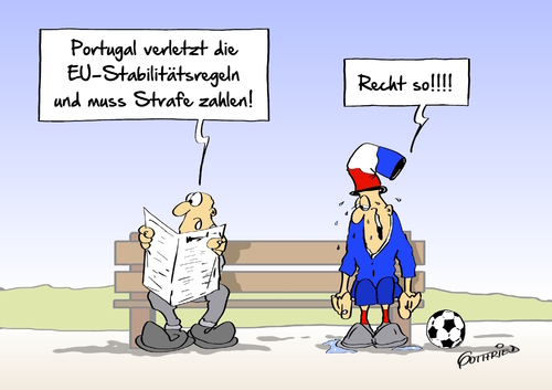 Cartoon: Strafe zahlen (medium) by Marcus Gottfried tagged em,europameisterschaft,paris,frankreich,fussball,portugal,finale,europameister,stabilitätsregeln,stabilität,eu,europa,brüssel,strafe,strafzahlung,trauer,freude,marcus,gottfried,cartoon,karikatur,em,europameisterschaft,paris,frankreich,fussball,portugal,finale,europameister,stabilitätsregeln,stabilität,eu,europa,brüssel,strafe,strafzahlung,trauer,freude,marcus,gottfried,cartoon,karikatur