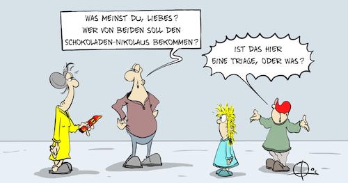 Cartoon: Triage161220 (medium) by Marcus Gottfried tagged triage,krankenhaus,corona,covid,aussuchen,prioritäten,triage,krankenhaus,corona,covid,aussuchen,prioritäten