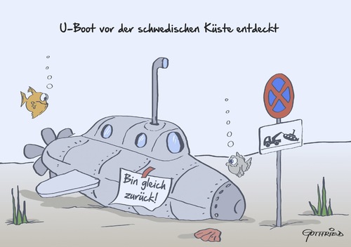 Cartoon: Uboot (medium) by Marcus Gottfried tagged boot,uboot,unterwasserboot,schweden,küste,russland,entdeckt,entdeckung,angriff,fund,parken,parkverbot,fisch,meer,spion,ruhe,austreten,pinkeln,urlaub,marcus,gottfried,cartoon,karikatur,boot,uboot,unterwasserboot,schweden,küste,russland,entdeckt,entdeckung,angriff,fund,parken,parkverbot,fisch,meer,spion,ruhe,austreten,pinkeln,urlaub,marcus,gottfried,cartoon,karikatur