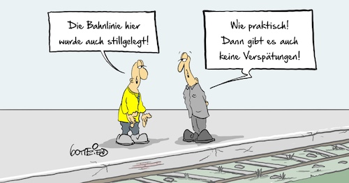 Cartoon: Verspaetung3 (medium) by Marcus Gottfried tagged bahn,deutsche,db,verspätung,gleis,eisenbahn,warten,bahnhof,stilllegung,bahn,deutsche,db,verspätung,gleis,eisenbahn,warten,bahnhof,stilllegung