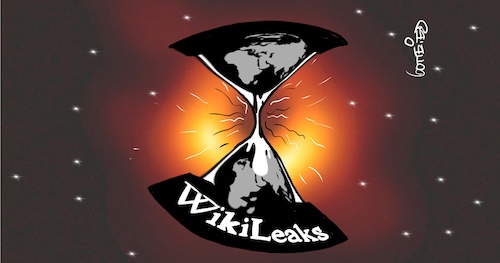 Cartoon: WikiLeaks (medium) by Marcus Gottfried tagged assange,london,wikileak,botschaft,assange,london,wikileak,botschaft