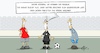 Cartoon: Geisterspiel (small) by Marcus Gottfried tagged fußball,dfl,geisterspiel,corona,anpfiff,maske,maskenpflicht,hände,waschen,abstand,sport,lockerung