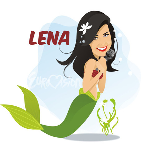 Cartoon: Lena  Meyer-Landrut (medium) by Nicoleta Ionescu tagged lena,meyer,landrut,eurovision