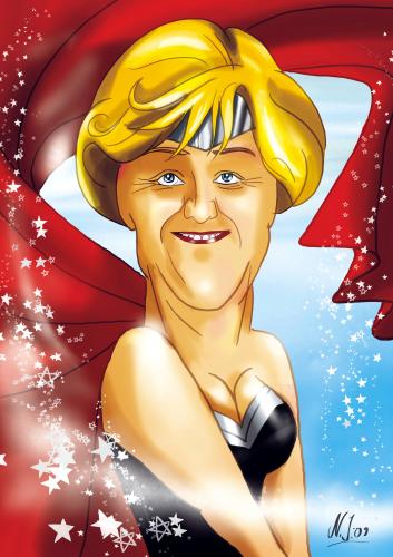 Cartoon: Super-Merkel (medium) by Nicoleta Ionescu tagged wonder,woman,angela,merkel