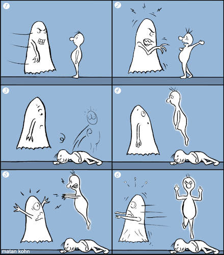 Cartoon: ghost (medium) by matan_kohn tagged ghost,funny,comics,comic,comicstrip,stripcomic,caricature,illustration,drawing,thefinger