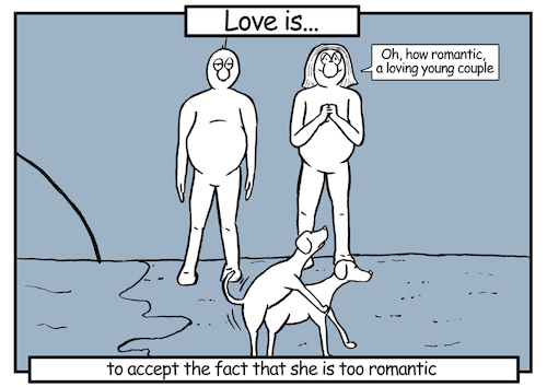 Cartoon: Love is... 4 (medium) by matan_kohn tagged love,relationship,funny,dog,dogs,men,women,talk,loveis,caricature,com,loving,cool