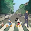 Cartoon: Disney road (small) by matan_kohn tagged abbey,road,waly,disney,the,beatles,funny,mickey,mouse,donald,duck