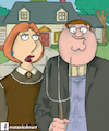 Cartoon: family guy- american gothic (small) by matan_kohn tagged family,guy,american,gothic,seth,macfarlane,lois,griffin,peter,matan,kohn,funny,art