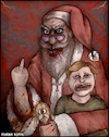 Cartoon: Ho ho ho... merry Christmas (small) by matan_kohn tagged christmas,santaclaus,santa,scary,blood,ghotic,funny,santamemes,happynewyear,kids,red,marrychristmas,joke,toon,illustration,art,fanart,drawing,creepy,crying