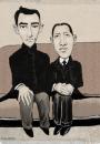 Cartoon: Ravel and Stravinsky (small) by frostyhut tagged ravel stravinsky music classical composers classicalmusic