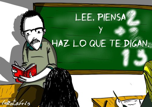 Cartoon: Liberate bajo control (medium) by LaRataGris tagged pensar,obedecer