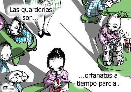 Cartoon: Menos guarderias y mas conciliac (medium) by LaRataGris tagged guarderias,orfanatos