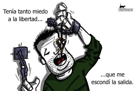 Cartoon: Mi propio enemigo (medium) by LaRataGris tagged prisionero
