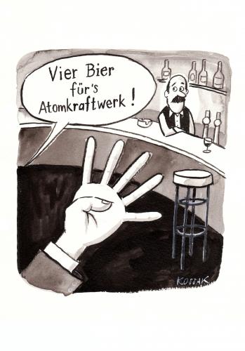 Cartoon: Atomkraftwerk (medium) by Kossak tagged bier,atomkraftwerk,bar,wirt,sägewerk,trinken,radioaktiv,gesundheit,umwelt,reaktor,akw,unfall,atomkrafwerk,atomkraft,krieg,gewalt,zerstörung,bombe,bar,restaurant,radioaktiv,gesundheit,sägewerk,bier,akw,unfall,reaktor,umwelt,energie