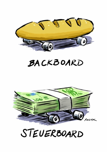 Cartoon: Backboard Steuerboard (medium) by Kossak tagged schiff,handel,geld,handelsschiff,brot,bäcker,backwaren,backbord,steuerbord,skateboard,finanz,steuer,finanzamt,wirtschaft,wortspiel,schiff,handel,geld,handelsschiff,brot,bäcker,backwaren,backbord,steuerbord,skateboard,finanz,steuer,finanzamt,wirtschaft,wortspiel