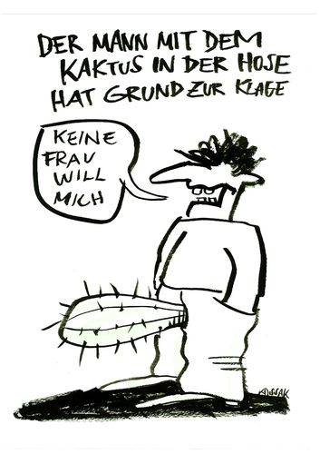 Cartoon: Der Mann mit dem Kaktus... (medium) by Kossak tagged mann,man,kaktus,cactus,liebe,love,mann,sex,kaktus,liebe,penis