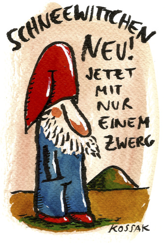 Cartoon: Schneewittchen NEU (medium) by Kossak tagged märchen,schneewittchen,zwerg,sparen,märchen,schneewittchen,zwerg,sparen