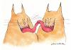 Cartoon: Katzenzungen (small) by Kossak tagged katze,katzen,cat,cats,tongue,zunge,kuss,küssen,kiss,love,liebe,schokolade