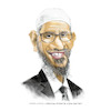 Cartoon: Dr. Zakir Naik (small) by Fivi tagged lecture,famousperson,islamicmotivator