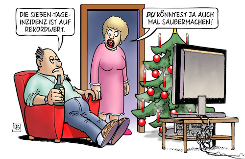 Cartoon: 7-Tage-Inzidenz (medium) by Harm Bengen tagged sieben,tage,inzidenz,rekordwert,saubermachen,corona,tv,ehe,harm,bengen,cartoon,karikatur,sieben,tage,inzidenz,rekordwert,saubermachen,corona,tv,ehe,harm,bengen,cartoon,karikatur