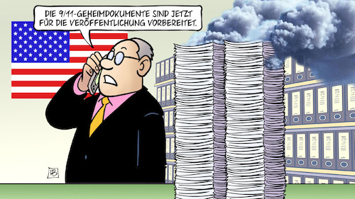 Cartoon: 9-11-Dokumente (medium) by Harm Bengen tagged 11,geheimdokumente,veröffentlichung,vorbereitet,september,2001,akten,papierstapel,stapel,rauch,qualm,feuer,terror,alkaida,usa,telefon,handy,harm,bengen,cartoon,karikatur,11,geheimdokumente,veröffentlichung,vorbereitet,september,2001,akten,papierstapel,stapel,rauch,qualm,feuer,terror,alkaida,usa,telefon,handy,harm,bengen,cartoon,karikatur