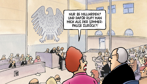 Cartoon: 86 Milliarden (medium) by Harm Bengen tagged karikatur,cartoon,bengen,harm,ezb,iwf,rettungsschirm,eu,schulden,kredite,rettungspaket,griechenland,abweichler,abstimmung,debatte,bundestag,hilfspaket,drittes,sommerpause,milliarden,92,92,milliarden,sommerpause,drittes,hilfspaket,bundestag,debatte,abstimmung,abweichler,griechenland,rettungspaket,kredite,schulden,eu,rettungsschirm,iwf,ezb,harm,bengen,cartoon,karikatur