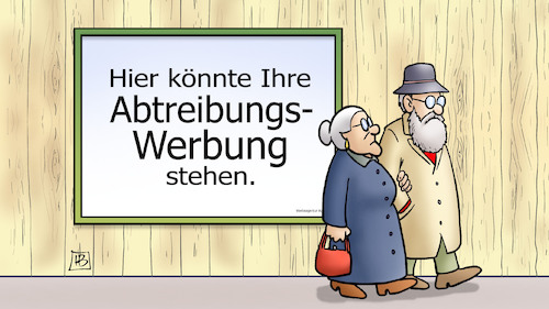 Cartoon: Abtreibungs-Werbung (medium) by Harm Bengen tagged 219a,abschaffung,streichung,abtreibungs,werbung,schwangerschaftsabbruch,ärzte,susemil,zaun,harm,bengen,cartoon,karikatur,219a,abschaffung,streichung,abtreibungs,werbung,schwangerschaftsabbruch,ärzte,susemil,zaun,harm,bengen,cartoon,karikatur