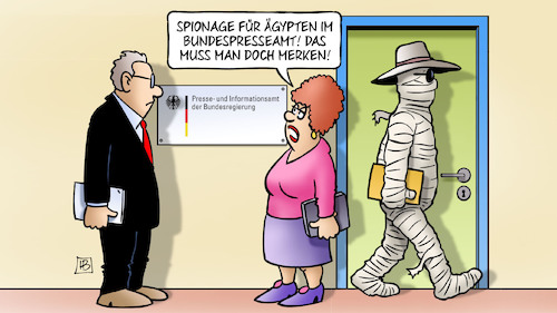 Cartoon: Ägyptischer Spion (medium) by Harm Bengen tagged spionage,spion,ägypten,bpa,bundespresseamt,mumie,geheimdienst,harm,bengen,cartoon,karikatur,spionage,spion,ägypten,bpa,bundespresseamt,mumie,geheimdienst,harm,bengen,cartoon,karikatur