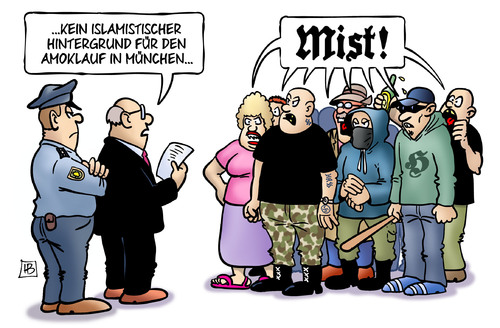 Cartoon: Amok-Enttäuschung (medium) by Harm Bengen tagged islamistischer,hintergrund,amoklauf,münchen,terror,mist,enttäuschung,nazis,rechtspopulisten,rechte,afd,harm,bengen,cartoon,karikatur,islamistischer,hintergrund,amoklauf,münchen,terror,mist,enttäuschung,nazis,rechtspopulisten,rechte,afd,harm,bengen,cartoon,karikatur