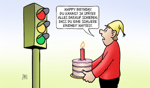 Cartoon: Ampel-Geburtstag (medium) by Harm Bengen tagged happy,birthday,ampel,geburtstag,schwere,kindheit,torte,michel,harm,bengen,cartoon,karikatur,happy,birthday,ampel,geburtstag,schwere,kindheit,torte,michel,harm,bengen,cartoon,karikatur